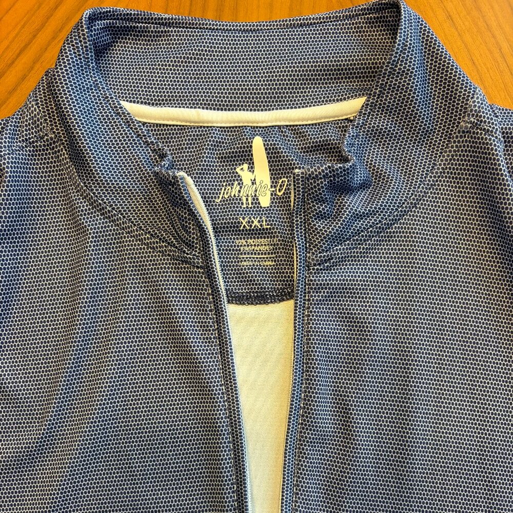 johnnie-O - Lightweight Performance Quarter Zip Pullover - Blue Pattern